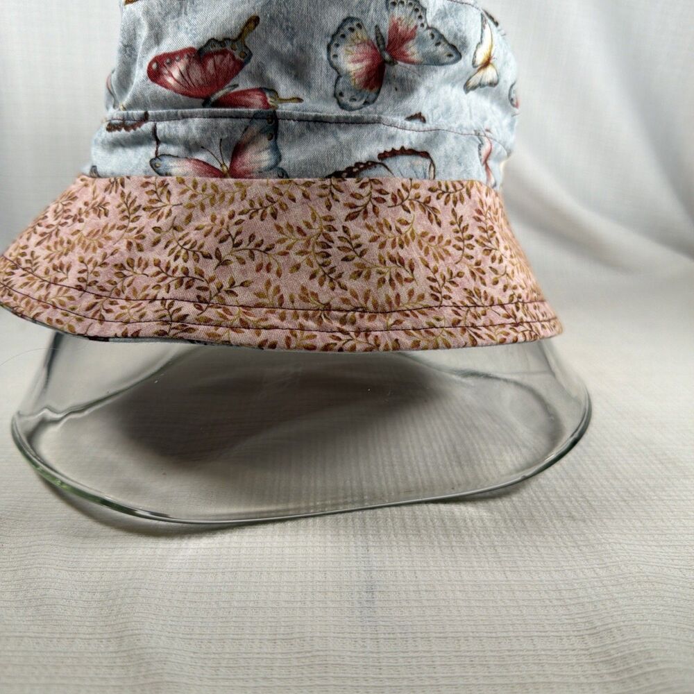 New Mad Hatter Port Townsend Handcrafted Reversible Bucket Hat Butterfly Floral - Picture 5 of 8